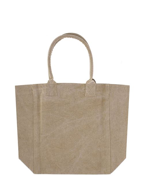 Borsa con logo ricamato in cotone ISABEL MARANT | PM0001FAA1X19M90BE